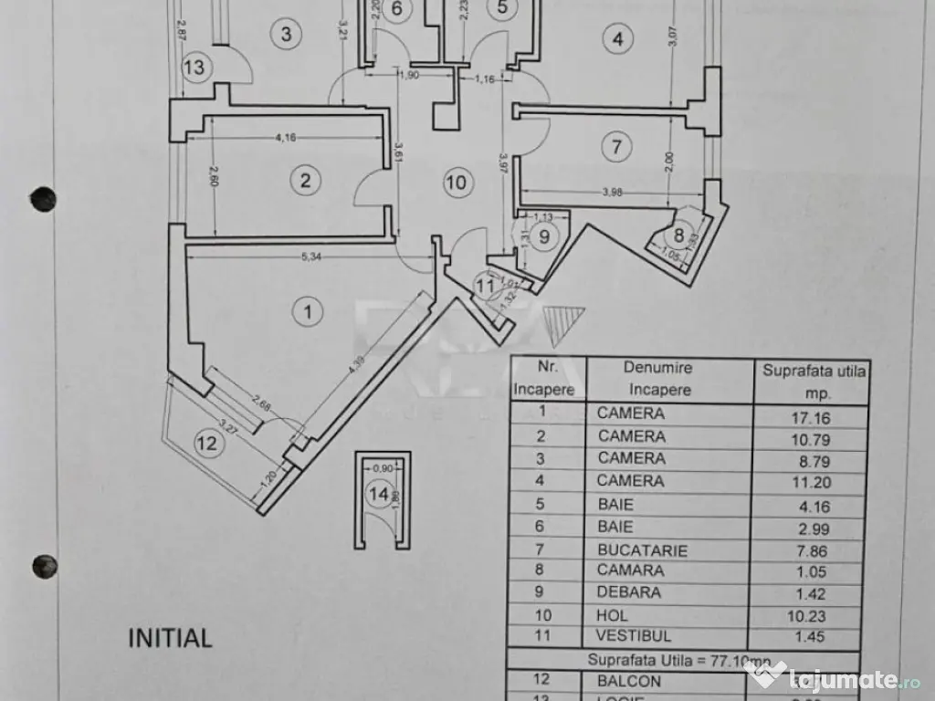 4 camere, 7/10, boxa, bloc 1981, anvelopat-Turda 