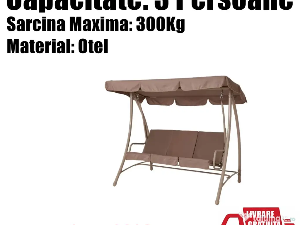 Balansoar Leagan Maro Gradina Terasa 3 Persoane 300kg + LIVRARE GRATUITA 