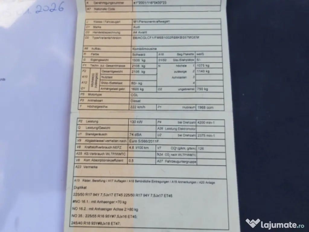 Audi A4 B 8 Euro 5 import Austria 