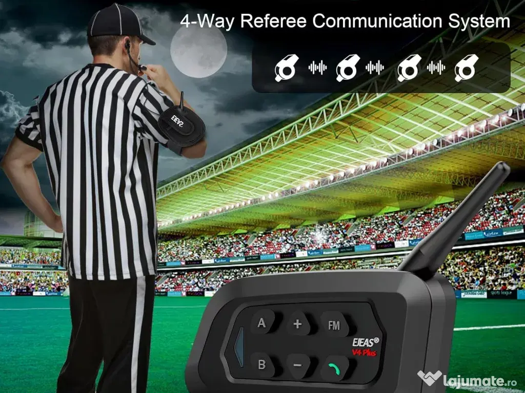 Vând sistem de comunicare Ejeas V4 Pro ideal pentru arbitraj/motociclism (Nou 