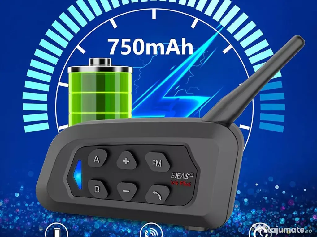 Vând sistem de comunicare Ejeas V4 Pro ideal pentru arbitraj/motociclism (Nou 