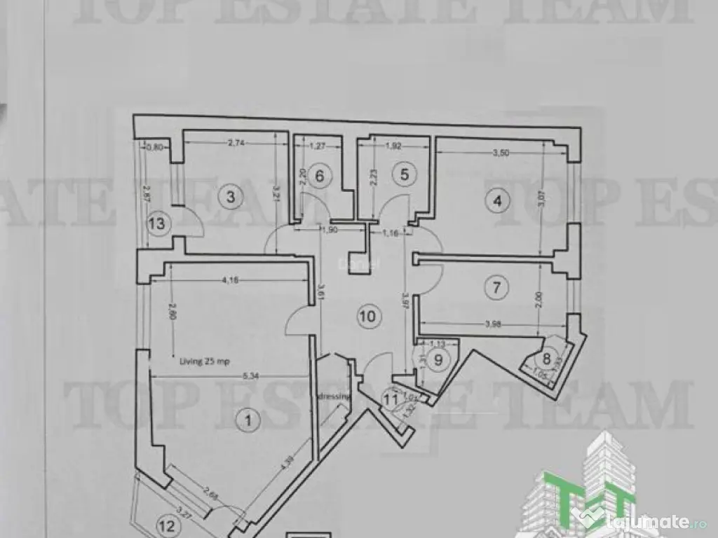 Apartament generos de 3 camere Turda- vedere spre parcul Re 