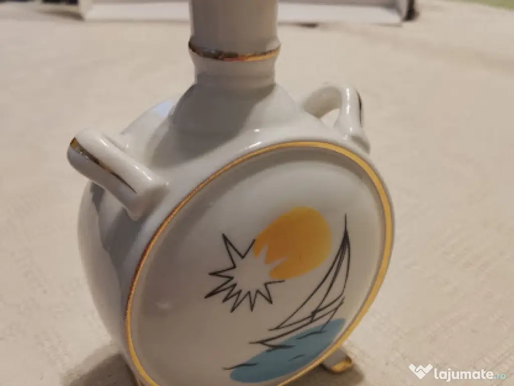 Ploscă Porțelan Vintage Balatonlelle – Made în Hungary – Decor Retro