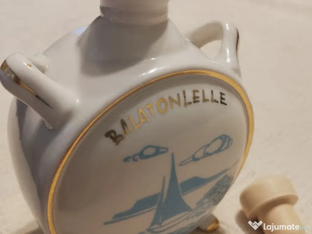 Ploscă Porțelan Vintage Balatonlelle – Made în Hungary – Decor Retro 