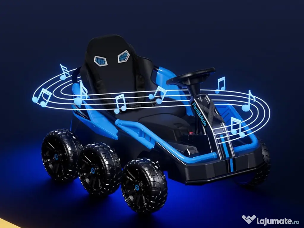 UTV electric pentru 2 copii Kinderauto BJSX2319 6x6 300W 24V Blue