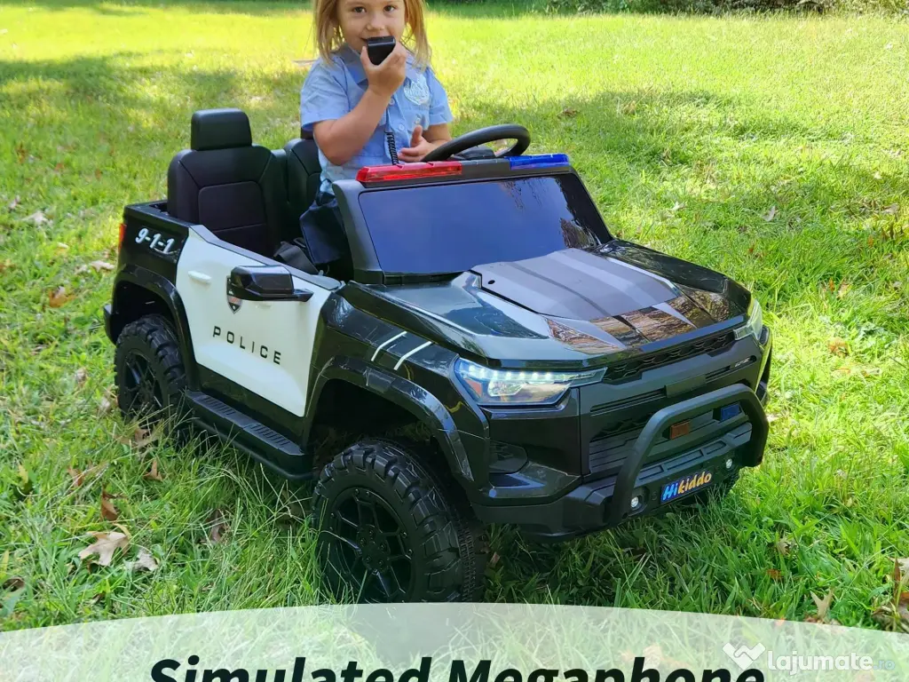 Masinuta electrica pt 2 copii Kinderauto Police Patrol 4x200w, 24V Black