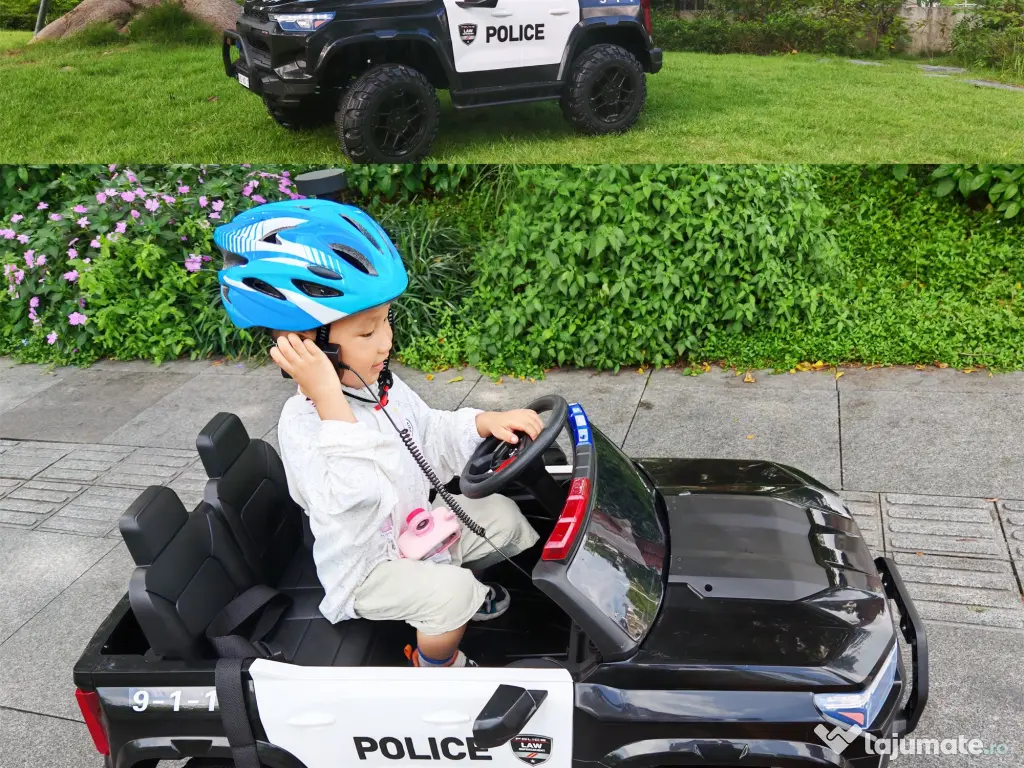 Masinuta electrica pt 2 copii Kinderauto Police Patrol 4x200w, 24V Black 