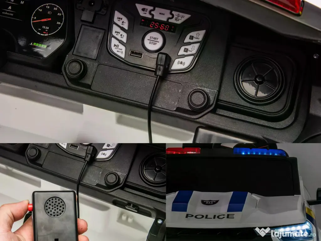 Masinuta electrica pt 2 copii Kinderauto Police Patrol 4x200w, 24V Black 