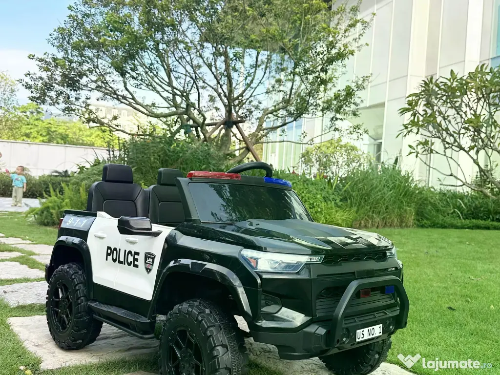 Masinuta electrica pt 2 copii Kinderauto Police Patrol 4x200w, 24V Black 