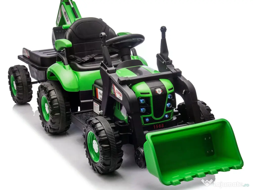Tractoras electric pentru copii Kinderauto BJEJ1588E 2x35W, 12V Green 