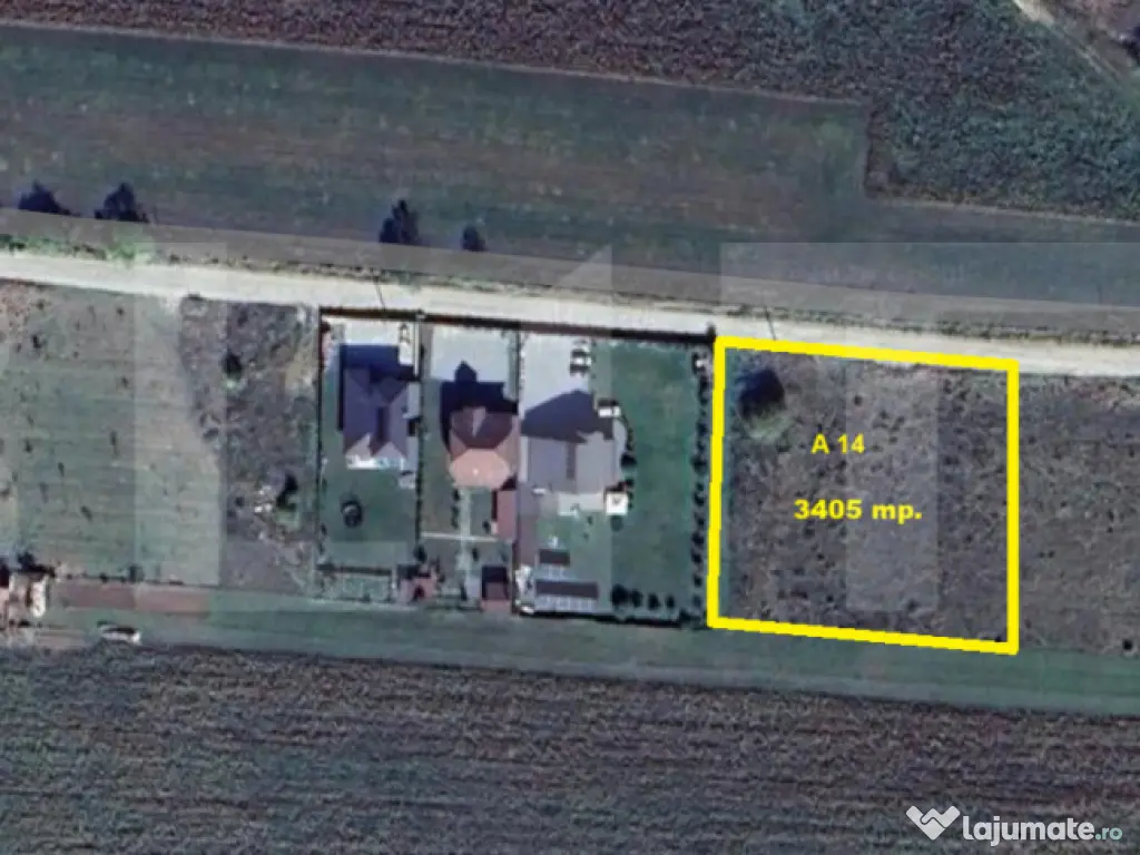 Teren intravilan 3405 mp – PUZ aprobat, front 60 m 