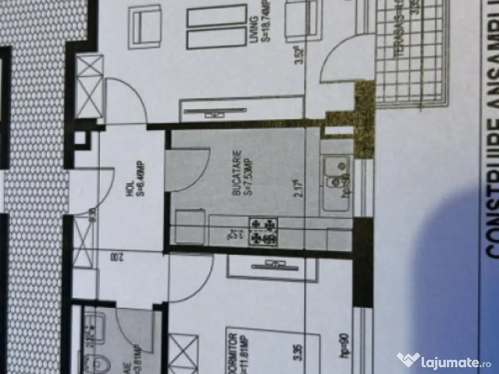 Apartament cu 2 camere mobilat utilat, cu loc de parcare par 