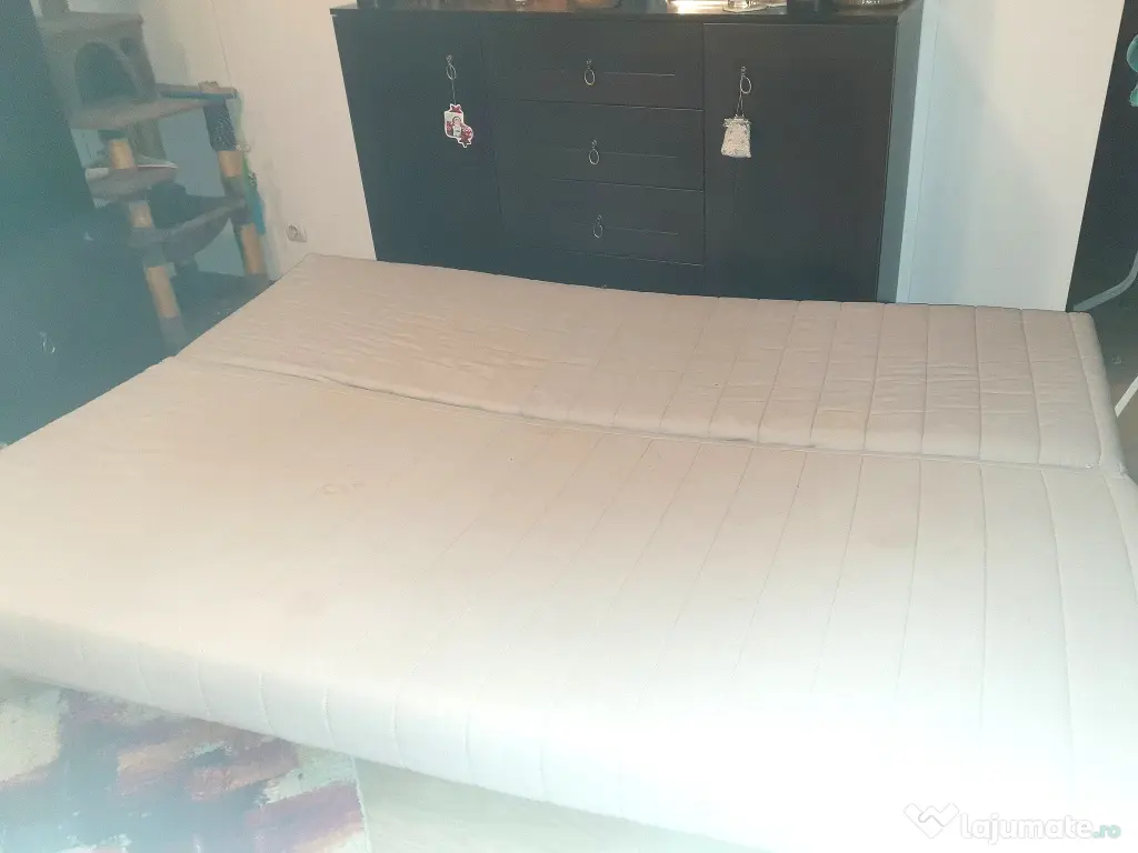 Canapea extensibila IKEA NYHAMN + 2 huse + topper (optional) 