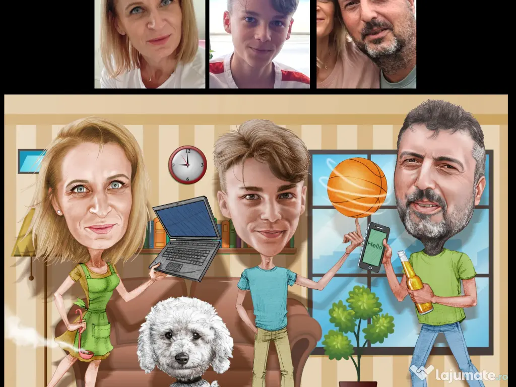 Cadouri inedite - Caricaturi, portrete, tablouri pictate - dupa fotografie 