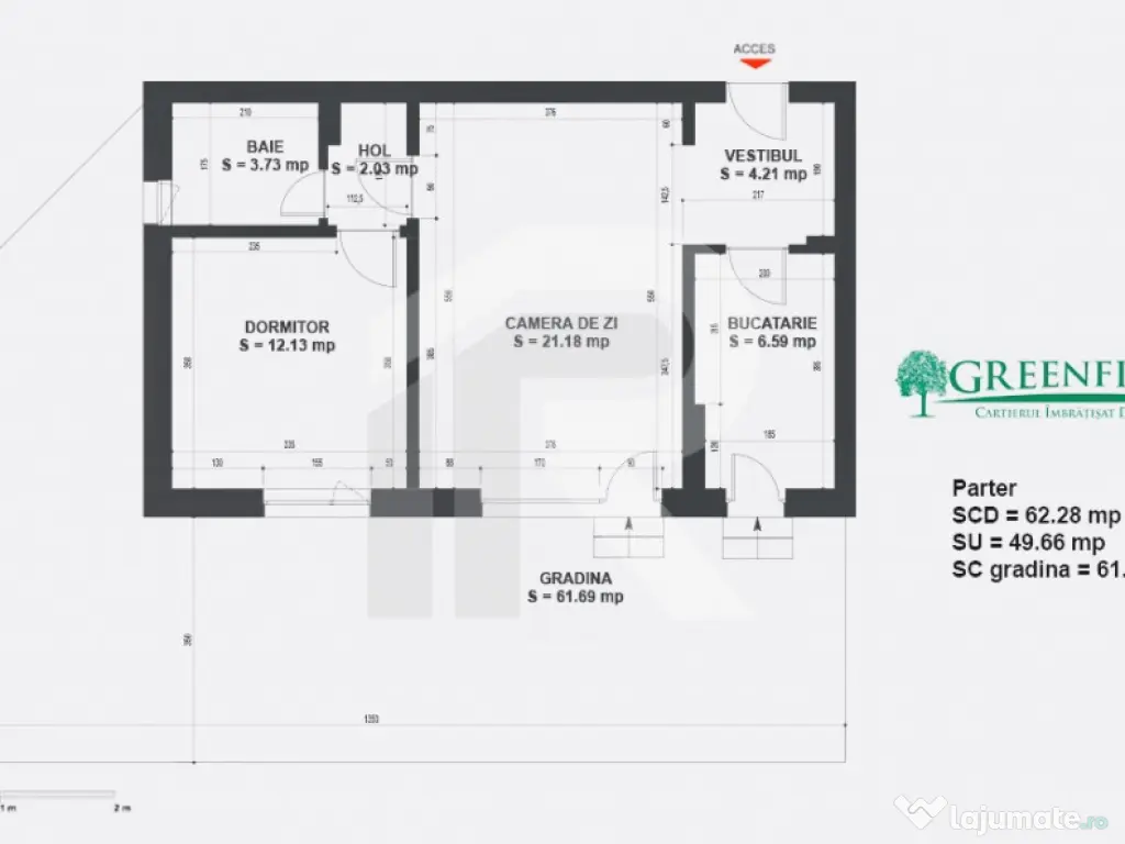 APARTAMENT CU GRĂDINĂ in GREENFIELD BĂNEASA cu 2 CAMERE 