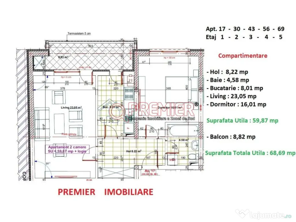 2 camere decomandat – aproape de Metrou Apărătorii 