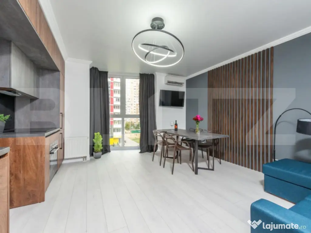 Apartament 2 camere, living cu bucătărie open space, balco 