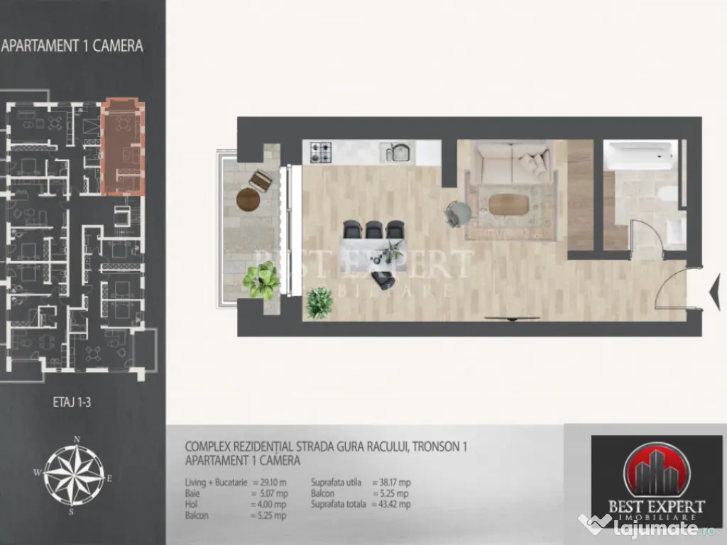 Garsoniera Ideal Investitie -7 minute metrou N.Teclu 