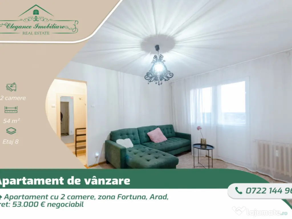 Apartament cu 2 camere, zona Fortuna, Arad 