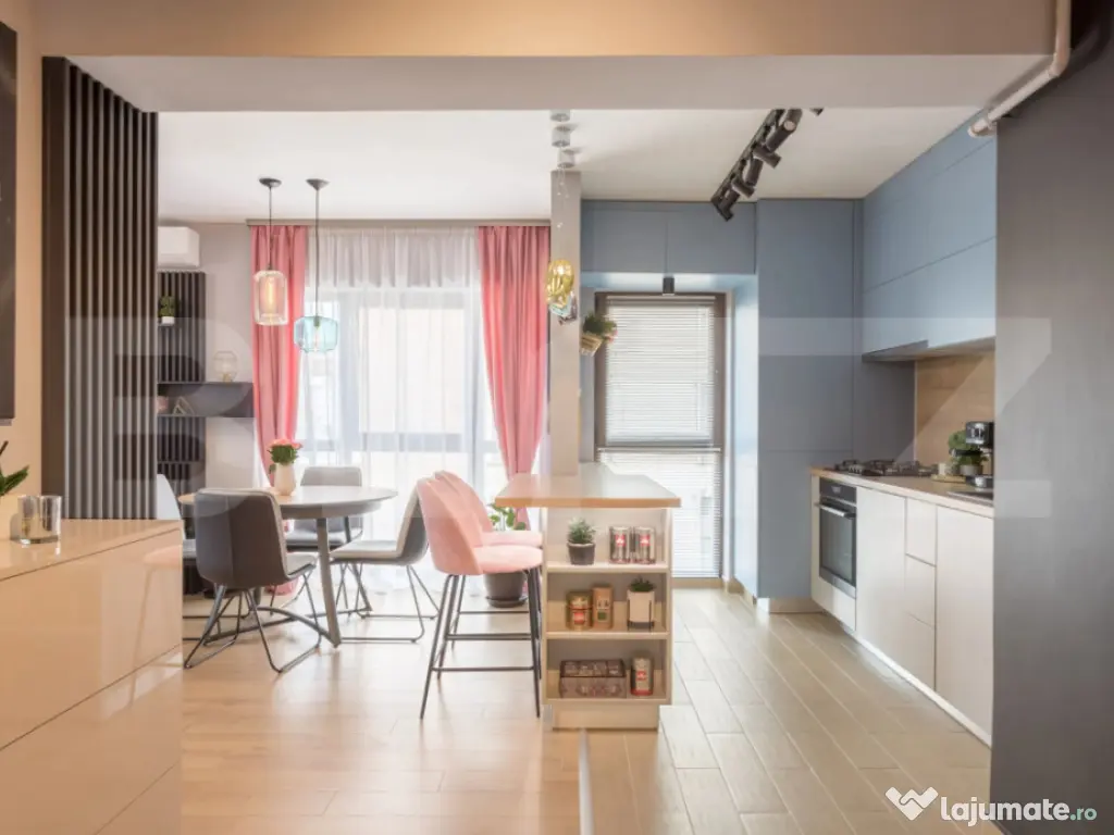 Apartament 2 camere, living cu bucătărie open space, balco