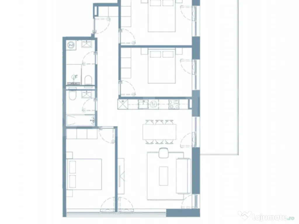 Comision 0 ! Ray by Hexagon - 4 camere, 85 mp, 2 Bai, Terasa 
