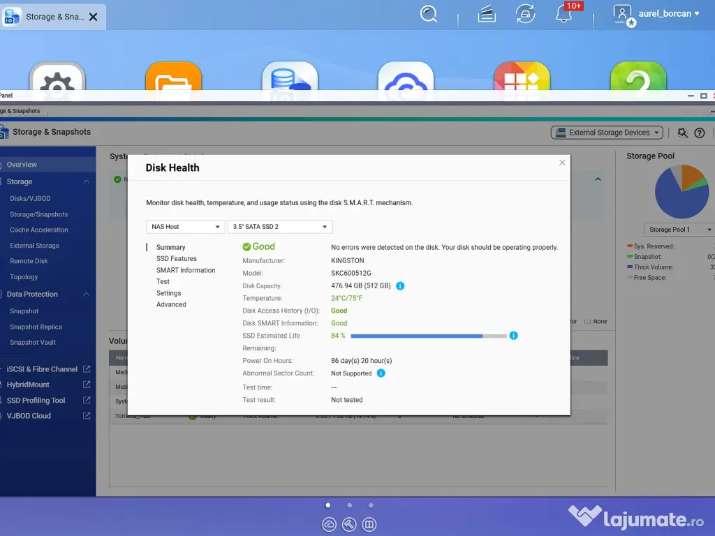 NAS QNAP TS-251D, 2-bay Intel, 8GB RAM, cu SSD 512GB inclus 