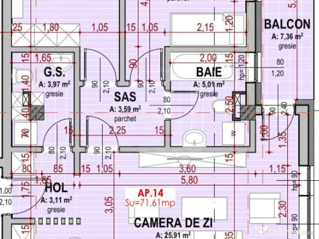 Apartament nou 3 camere semidecomandat zona Somesului