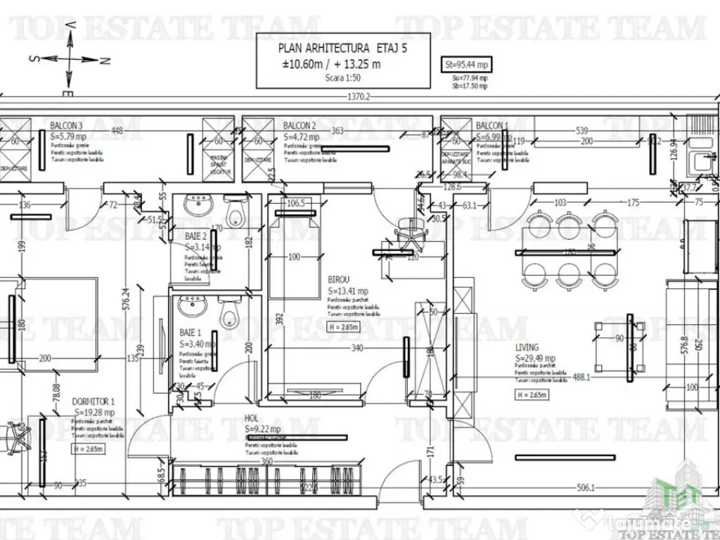 Apartament 3 camere, 2 bai | 95mp | Metro Militari - 10 min 