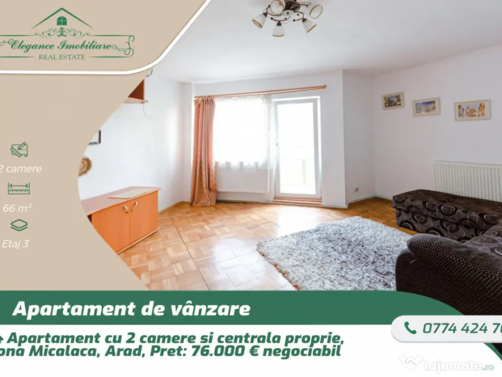 Apartament cu 2 camere și centrală proprie 