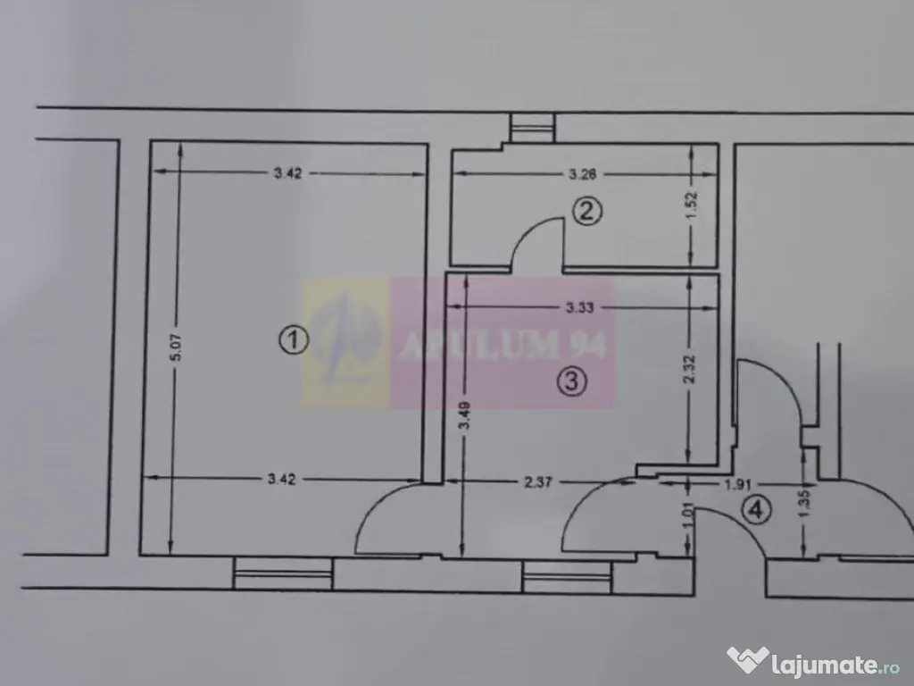 Garsoniera 33mp curte 50mp zona Metrou Tineretului COMISI... 