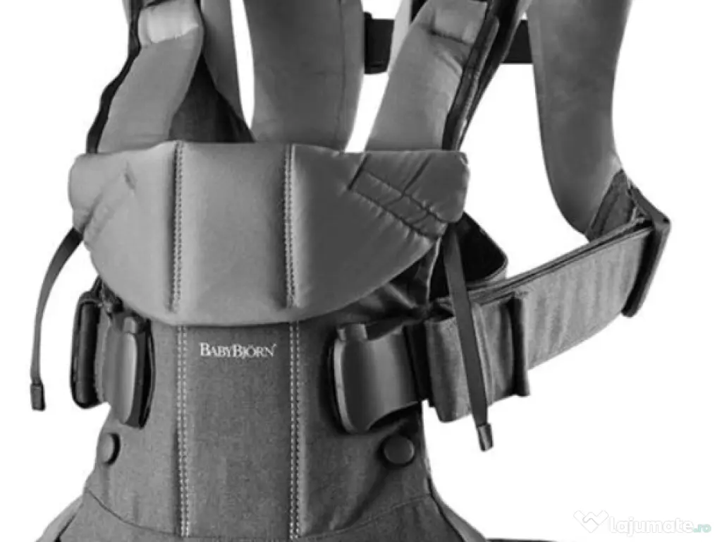 Marsupiu anatomic BabyBjorn One, Bumbac, Denim Gri, stare excelenta 