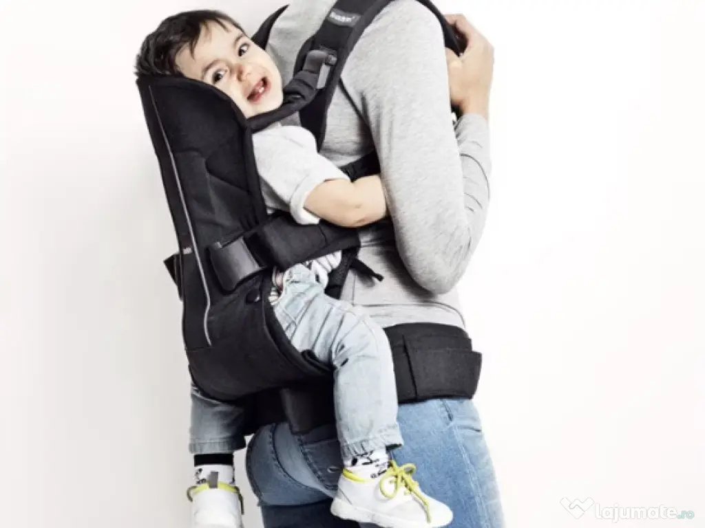 Marsupiu anatomic BabyBjorn One, Bumbac, Denim Gri, stare excelenta 