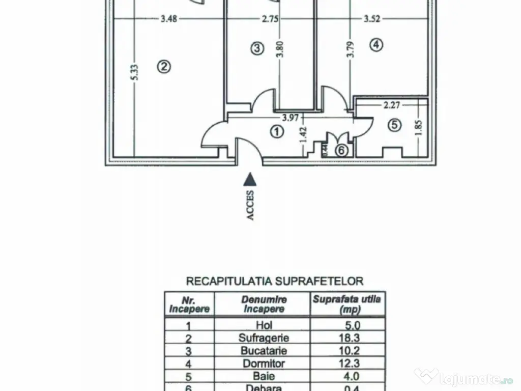 Blv BUCURESTI - 2 camere decomandat ,7/8 , liber -71500 euro 