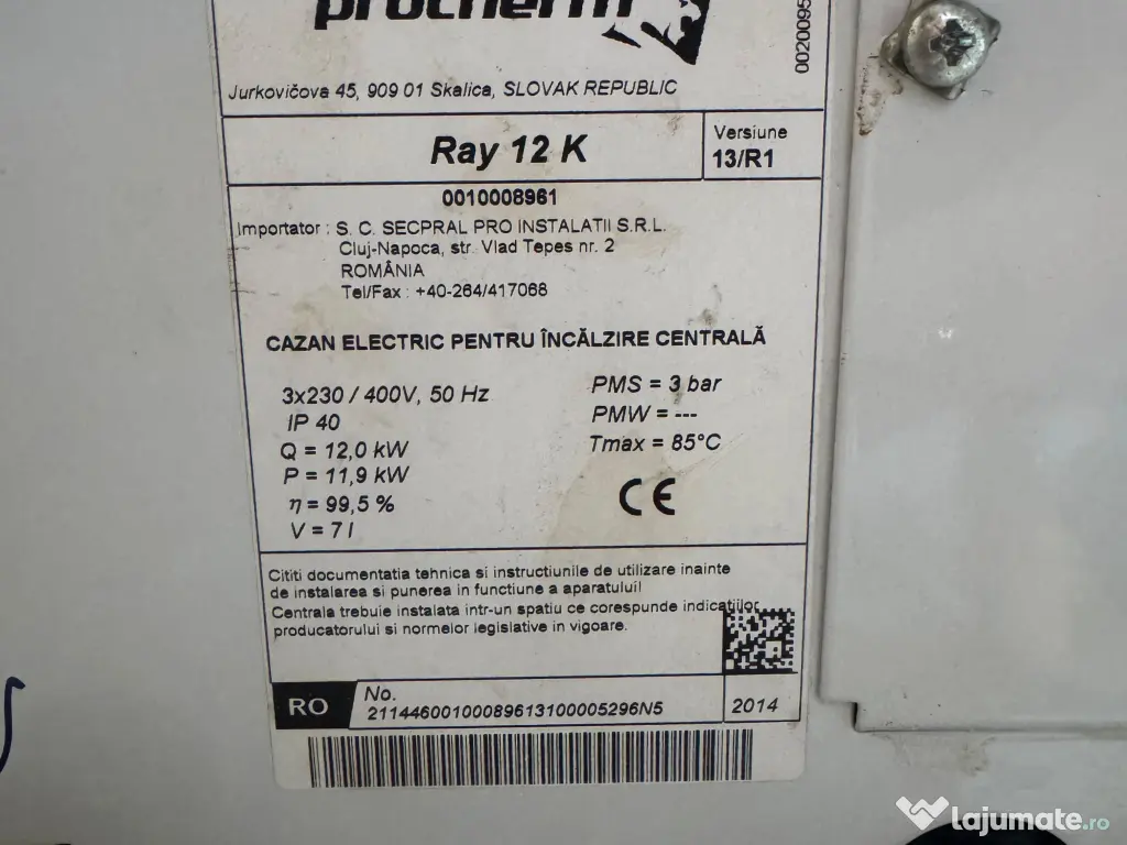 Centrală Protherm 12kW + Boiler Junior 80l + Termostat Motan 