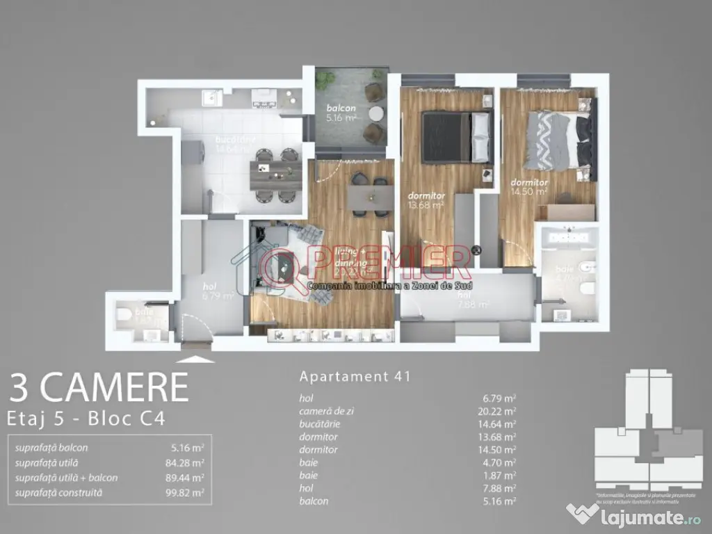 3 camere sector 4-Grand Arena Mall - Aurel Persu 