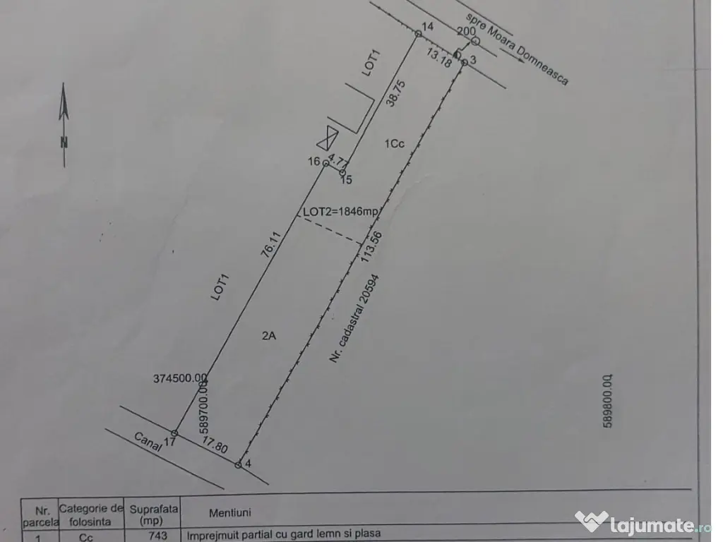 Teren Intravilan 1846 mp, sat Malaiest, comuna Rafov