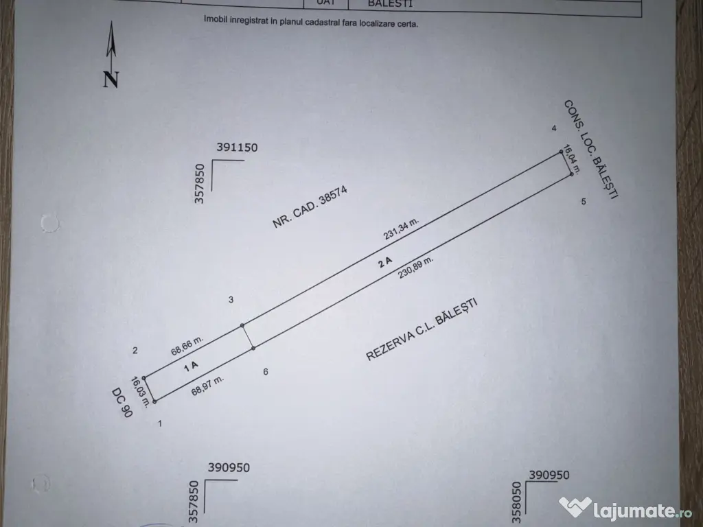 Teren intravilan zona Tămășești 