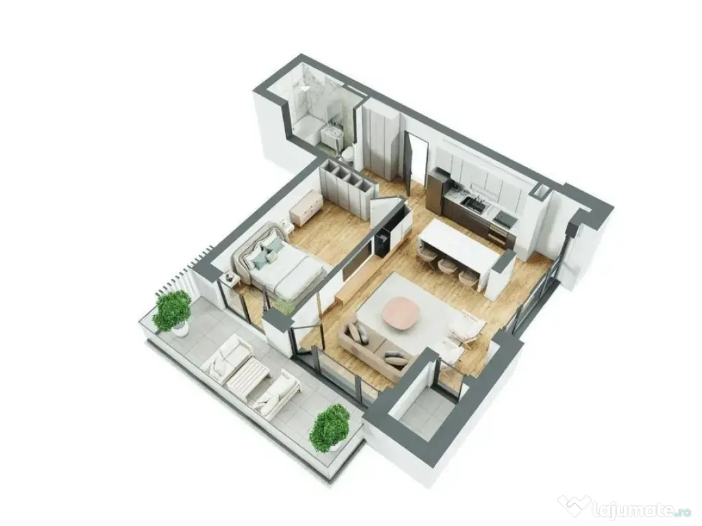 Apartament modern cu 2 camere și balcon generos | Zona B... 