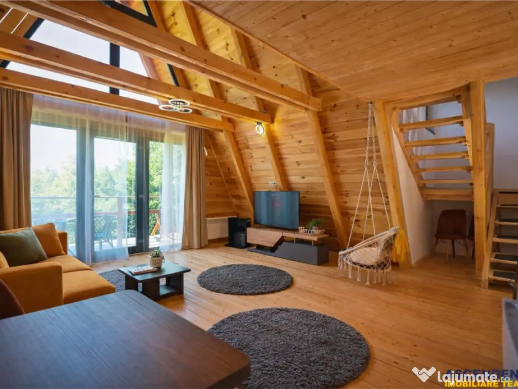 Eleganta,echipata casa A Frame,1.200 mp teren,deschidere Pia 