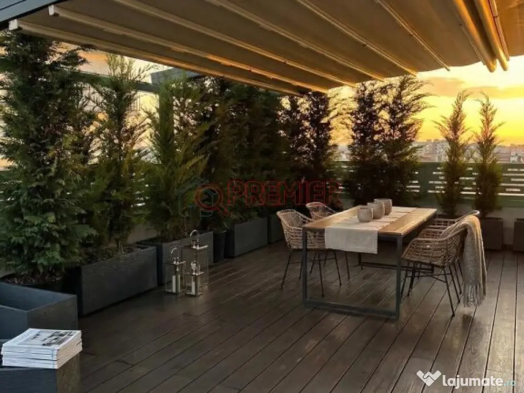 Penthouse 3 camere - Terasă 78 mp - 180 mp total - Mobilat 