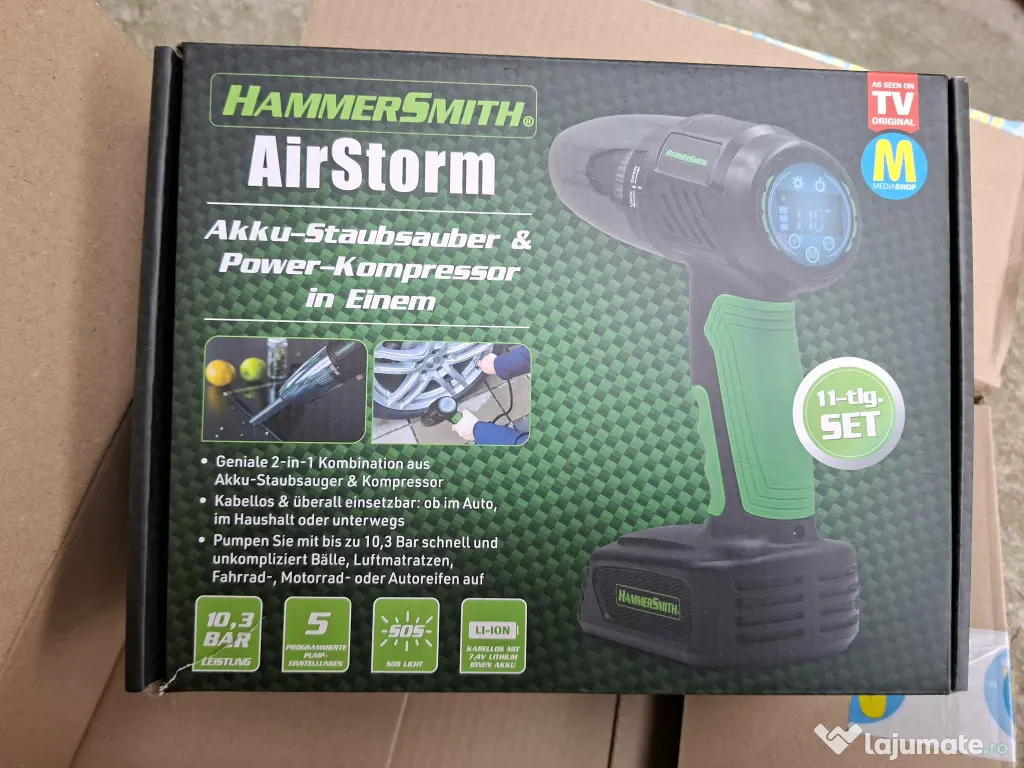 Hammersmith Air Storm - Aspirator și compresor pe acumulator