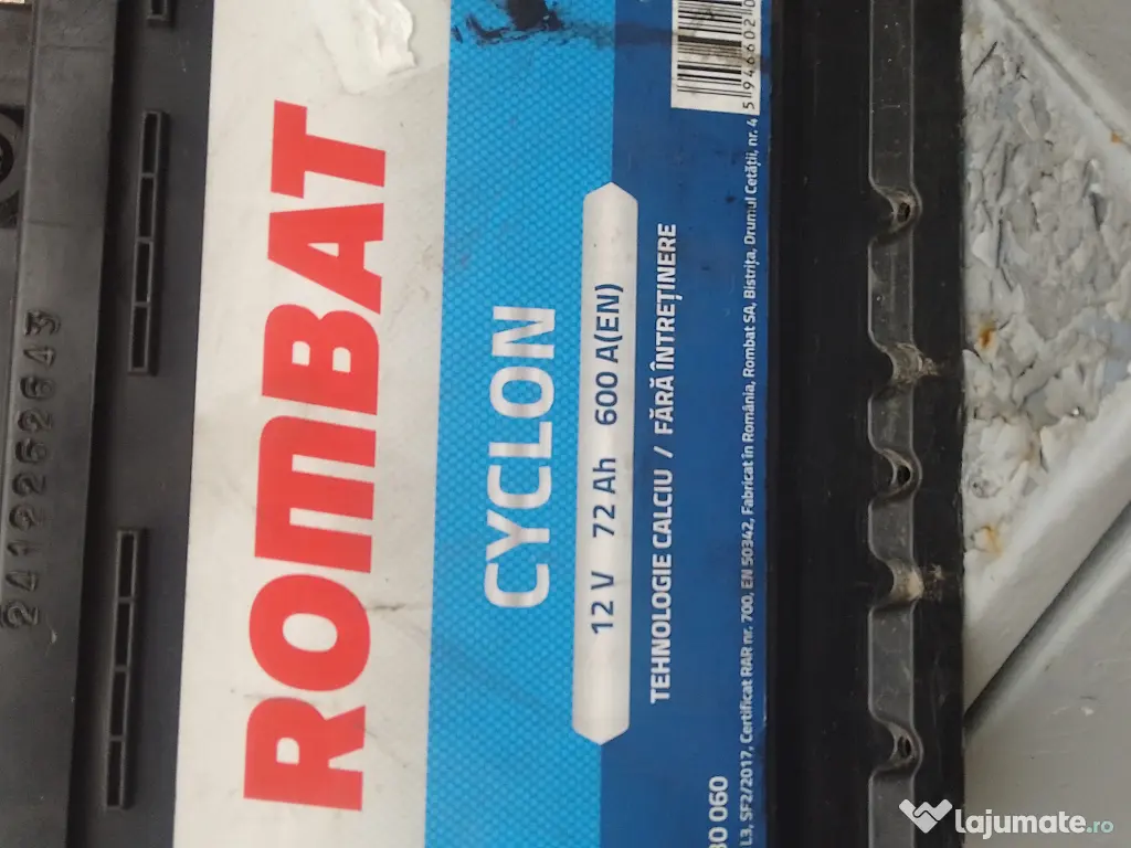 Baterie auto Rombat Cyclon 12 V 72 Ap 600A(EN) 
