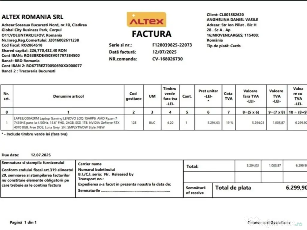 Leptop lenovo gaming 