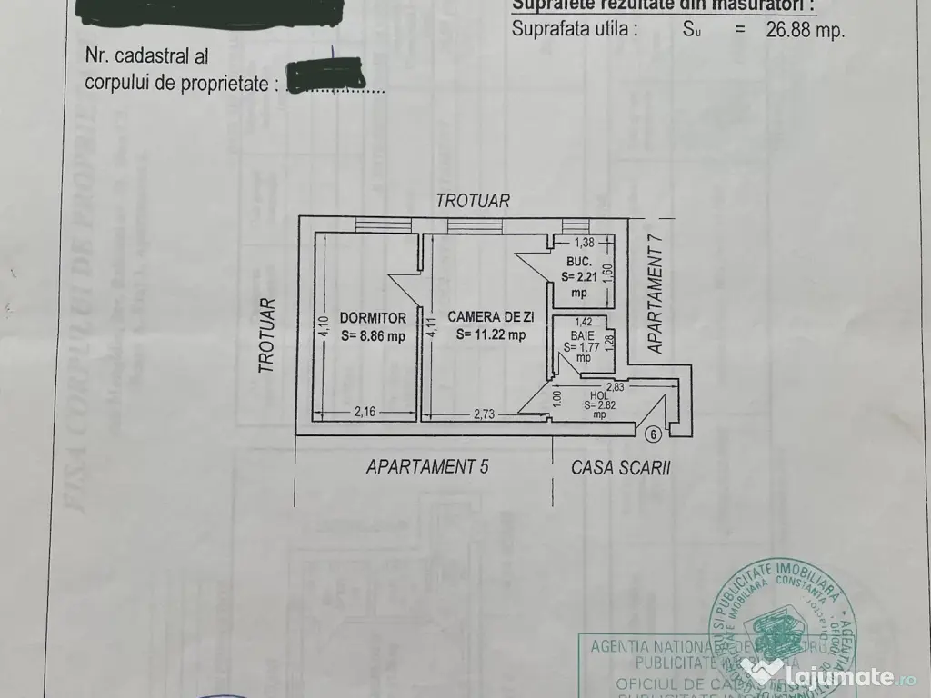 Apartament 2 camere de vanzare/zona Berarie, Medgidia