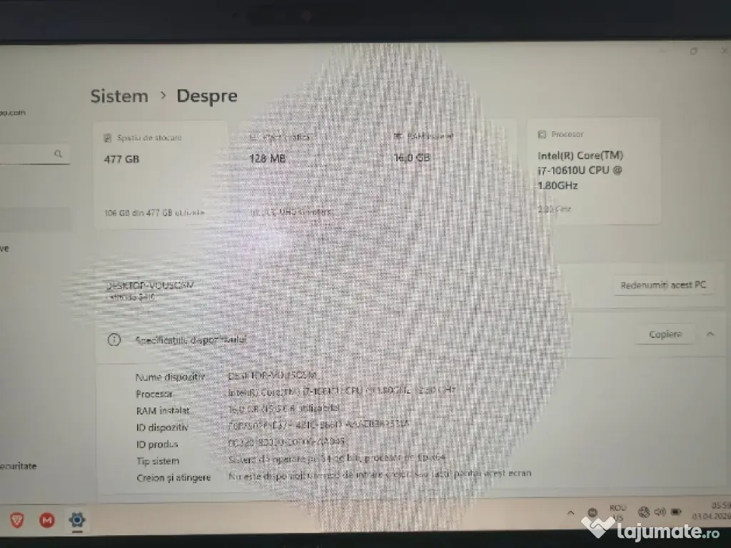 Laptop i7 gen 10 - Dell Latitude 5410 