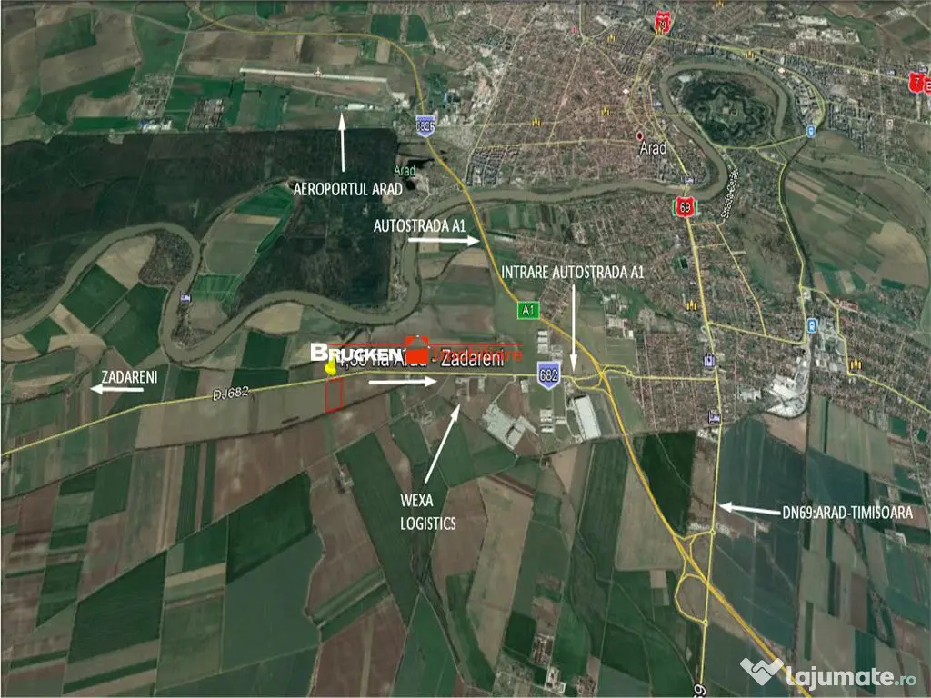 TEREN CU POTENTIAL INDUSTRIAL | 4,35 HA | ARAD, ZADARENI