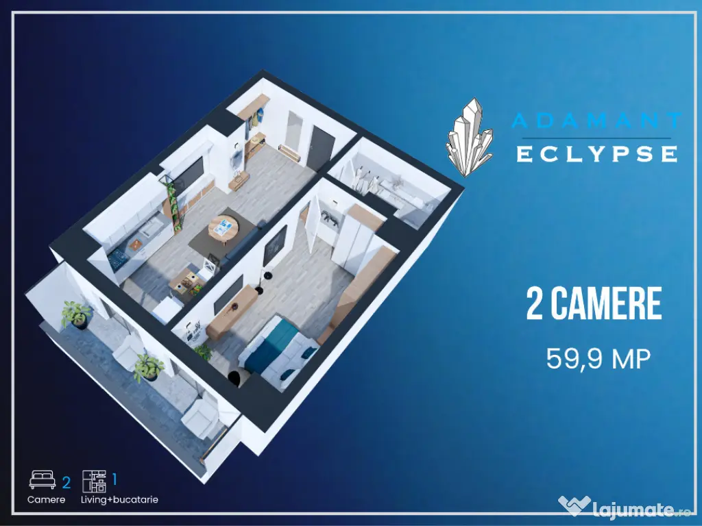 ADAMANT ECLYPSE | 2 camere openspace | 59.9mp | CUG - Iaşi 
