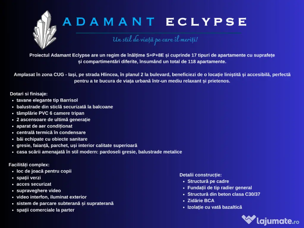 ADAMANT ECLYPSE | 2 camere 2G | decomandat 69.9mp| CUG-Iași