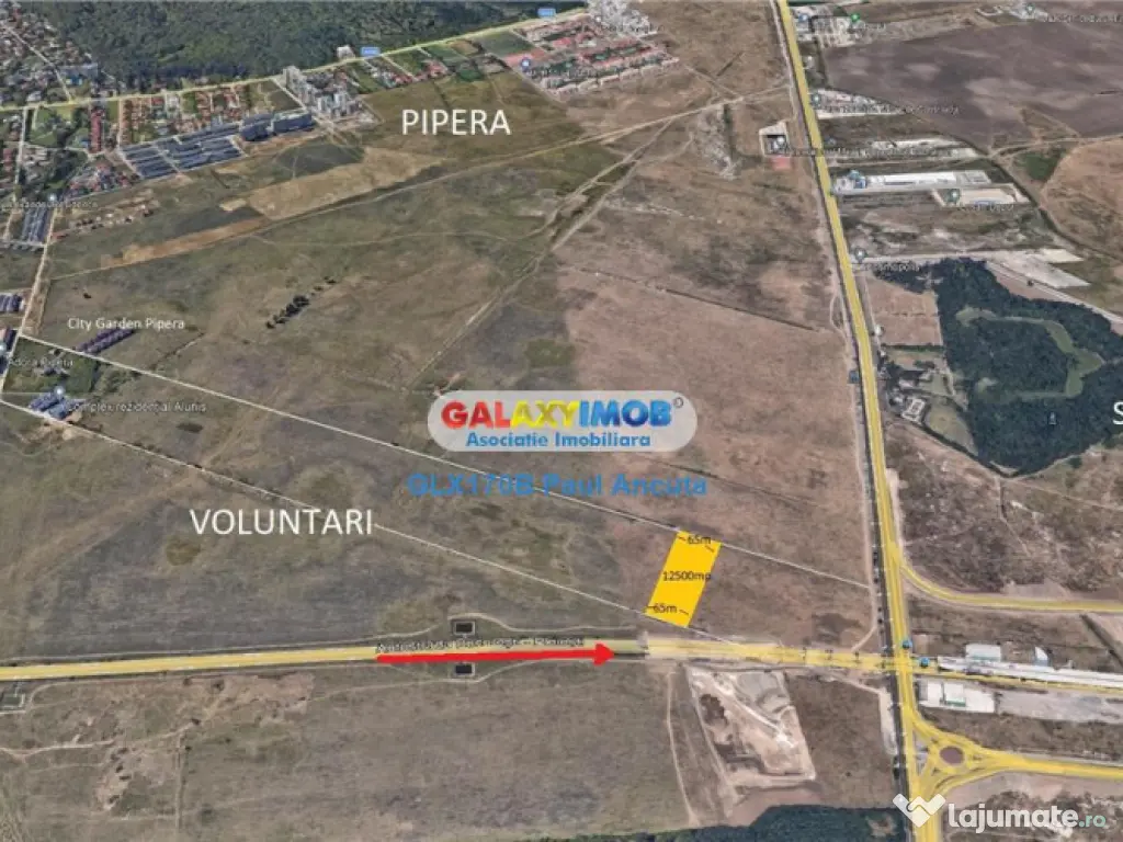 Teren Voluntari 12500 mp acces la str Elizabeta Rizea canal 