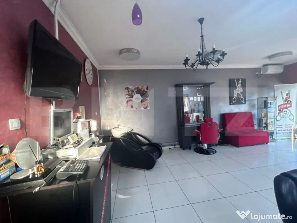 Spatiu comercial, 150 mp, salon de infrumusetare complet ech